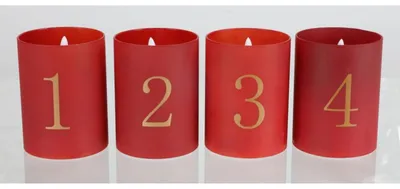Image de BURI Bougies de l'Avent, lot de 4 LED en cire, lampes en verre, éclairage de Noël