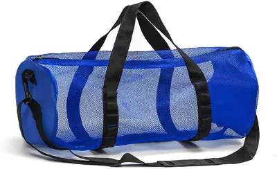 Zylindrische Strandtas mit offenem Netz, tragbare Kulturtasche für Reisen, Fitness und Schwimmen.