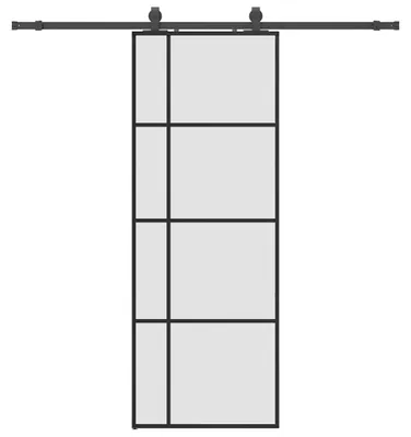 Zdjęcie produktu dla vidaXL Drzwi przesuwne z okuciem czarne 76x205 cm szkło ESG