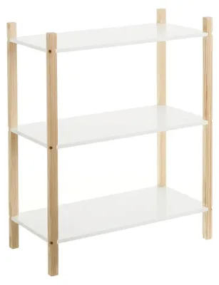 Immagine prodotto di Scaffalatura 3 Ripiani Legno Pino Bianco Libreria Mobile Giorno.Bianco:3 Ripiani