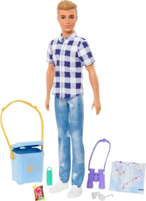 Produktbild von Barbie „Abenteuer zu zweit“ Ken Camping-Puppe und Zubehör. Spielzeug für Kinder ab 3 Jahren