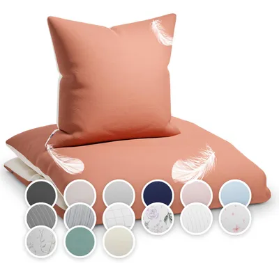 Produktbild von sleepwise Bettwäsche 155x200 Sommer Bettwäsche 2tlg- , Traumhaft Weich, Atmungsaktiv, Bügelfrei & Knitterfrei - Bettbezug Set aus gebürsteter Mikrofaser mit 80x80cm Kissenbezug, Terracotta