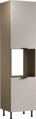 Produktbild von Mikrowellenumbauschrank 60 x 247 x 58 cm Küchenschrank Küchenblock, Sorento D60PWN Beige/Eiche