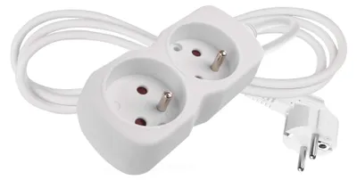 Prodlužovací kabel 1,4 m / 2 zásuvka / bílý / PVC / 1 mm2