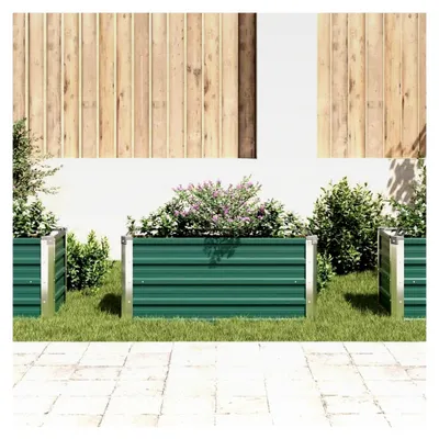Produktbild von Metall Blumenkasten Hochbeet Verzinkter Stahl Grün 100x40x45cm für Balkon und Garten