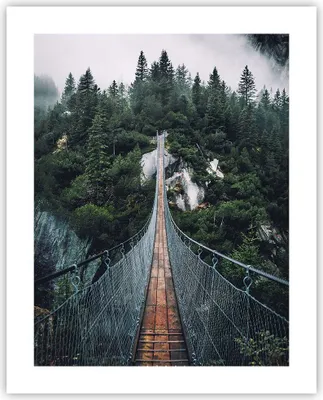 Produktbild von Poster - Poster ohne Rahmen - Ausgesetzt Brücke Wald - 40x50 cm - Wand Bild - Wanddeko - Wandbilder - Kunstposter - Wandposter - Bilder - Kunstdruck - Wanddekoration - Wandbild - P2XPA40x50-5189