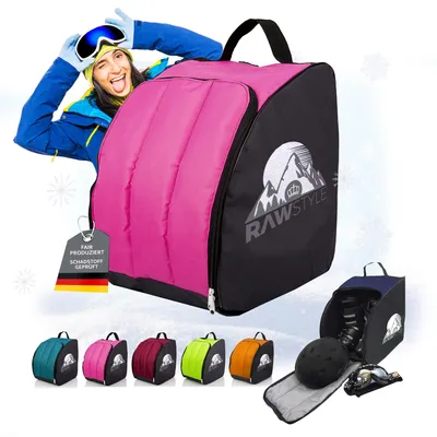 Produktbild von Rawstyle Skischuh Tasche Rucksack Wintersport Skischuhe Bag MOD 2 (schwarz-pink)