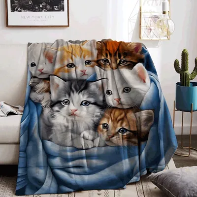 Productafbeelding van Deken met Kattenpatroon 150 x 200 cm