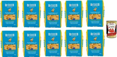 Produktbild von De Cecco Pennette Rigate N°241 100% Italienisch Pasta Nudeln 10x 500g + Italian Gourmet Polpa 400g