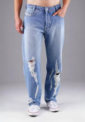 Produktbild von Zicco 471 Raze Loose Fit Karottenschnitt Jeans mit Destroyed-Elementen Blau W32-L34