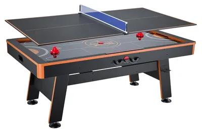 Produktbild von VEVOR 3-in-1 Kombi-Spieltisch-Set 2m Air Hockey Tischtennis Esstisch, platzsparend für Familien-Spielzimmer Unterhaltung, multifunktionaler Arcade-Hockeytisch, komplettes Zubehörset enthalten