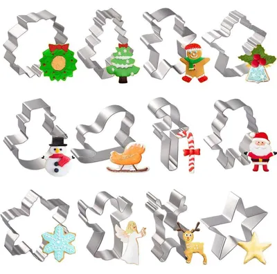 Produktbild von Ausstecher Weihnachten 12 Stück Edelstahl Plätzchenausstecher Joyoldelf