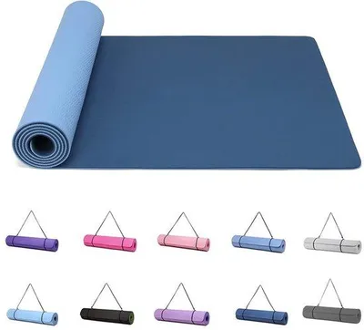 Obrázek produktu pro Yogamat, Gymnastika, Piláty Cvičení podložky pro ženy, nekluzké, silné 6 mm s popruhem, Tpe, 183 x 61 x 0,6 cm