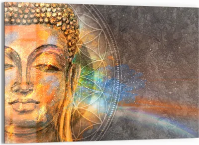 Produktbild von DEQORI Magnettafel Glas 90x60 cm 'Meditierender Buddha' beschreibbar Whiteboard