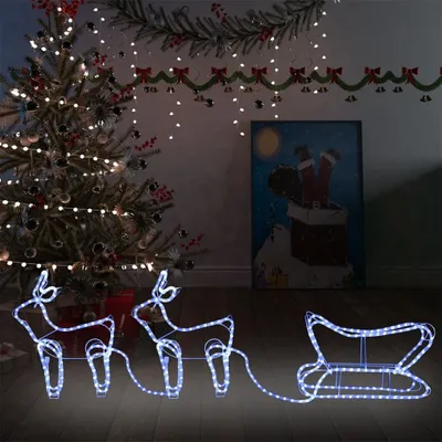 Produktbild von vidaXL Dekoracja świąteczna renifer i sanie zewnętrzne 576 LED
