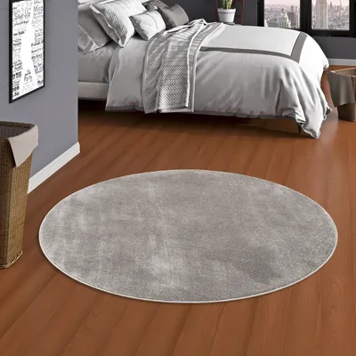 Produktbild von Luxus Soft-Velours Teppich Verona Anthrazit Rund, Größe:200 cm Rund