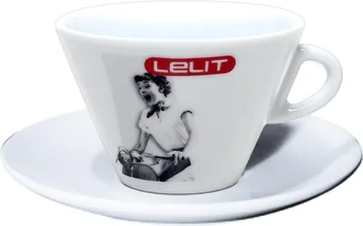 Obrázek produktu pro Porcelánové šálky Lelit Caffe Latte s podšálky – 6 kusů – bílé
