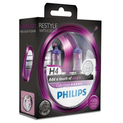 Zdjęcie produktu dla Wycofane Żarówka H4 12V/60/55W P43T-38 60 Fioletowa Colorvision Purplewy P43T-38 2Szt