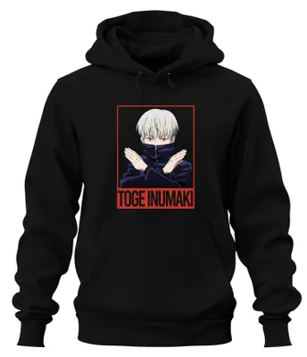 Productafbeelding van Toge Inumaki Jujutsu Kaisen Anime, esthetische fanartikel, vintage uni hoodie, zwart, maat S