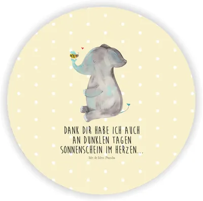 Produktbild von Mr. & Mrs. Panda magnet Elefant Biene - Gelb Pastell - Geschenk, Liebe, Liebesspruch, für pinwand, kühlschrank, whiteboardmagnet, Hochzeitsgeschenk, Kühlschrankmagnet