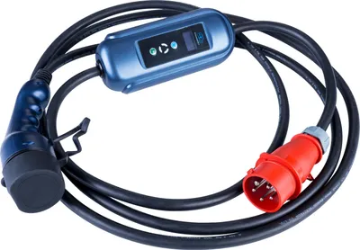 Zdjęcie produktu dla Akyga Stacja zasilająca do pojazdów elektrycznych CEE 5pin / Type2 LCD 3-fazowa 32A 22kW, 5m
