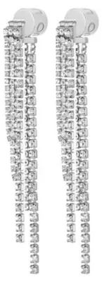Produktbild von Lange Stahlohrringe mit Kristallen Mode LJ2770