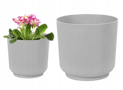 Produktbild von Satina grauer matter Kunststoff-Blumentopf 17x16,8 cm