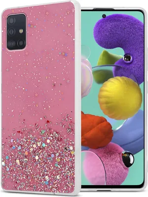 Produktbild von Cadorabo Hülle für Samsung Galaxy A51 4G / M40s Schutz Hülle in Rosa Handyhülle TPU Etui Glitter Cover Case Glitzer