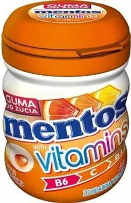 Produktbild von Mentos Kaugummi mit Zitrusgeschmack und Vitaminen 50G