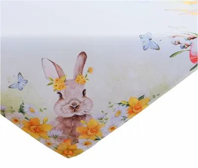 Produktbild von Tischdecke Tischläufer Druck Osterhase und Osterglocken Ostern 85 x 85 cm