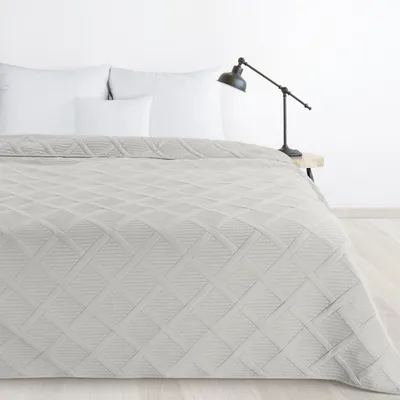 Produktbild von Design91 Tagesdecke Allzweckdecke Steppdecke Überwurf Bettdecke Bettüberwurf ALARA5 silber 200x220 cm hellgrau