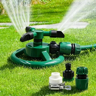 Produktbild von Rasenbewässerungssystem - Gartenbewässerungssystem - Sprinkleranlage - Automatisch, 360 Grad - Schwarz