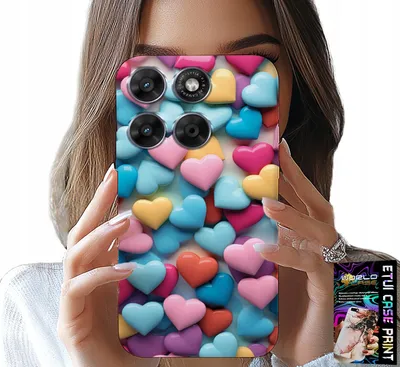 Zdjęcie produktu dla Etui Do Motorola Edge 70 - Kolorowe Serca Możliwość Personalizacji