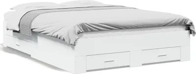 Produktbild von “2026 Moderne“Doppelbett/Jugendbett, Bettgestell mit Schubladen Weiß 120x200cm Holzwerkstoff - Klassische Betten,Bettrahmen Designermöbel 4463648