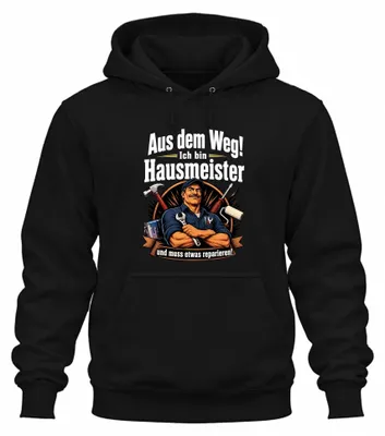 Produktbild von Aus dem Weg Hausmeister muss etwas Statement Sarkasmus Hoodie Kapuzenpullover, Schwarz, XXL