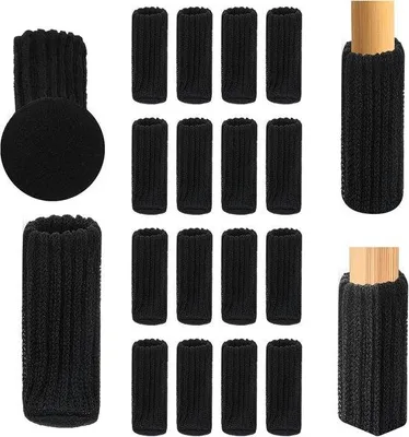 Produktbild von Famanu Stuhlsocken für runde Stuhlbeine - universelle Möbelbeinschoner - Schutz für Tische und Böden - schwarz