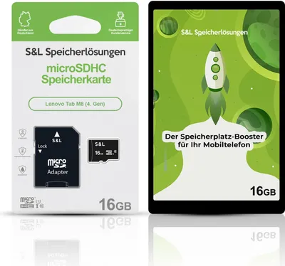 Produktbild von microSD Speicherkarte S&L für Lenovo Tab M8 (4. Gen) - Speicherkapazität: 16 GB