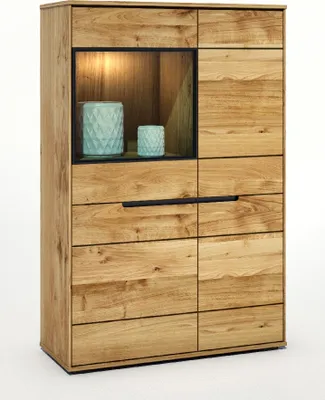 Produktbild von Vitrine Hochschrank Lola Eiche-teilmassiv furniert B 102x H 148x T 42 cm