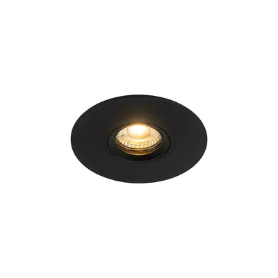 Produktbild von QAZQA - Modern Moderner Einbaustrahler schwarz GU10 50mm - Buco I Wohnzimmer I Schlafzimmer - Aluminium Rund - LED geeignet GU10