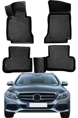 Produktbild von Rizline  kompatibel mit Mercedes-Benz W205 2014–2023 Autofußmatten Auto Allwetter 3D Gummimatten