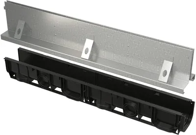 Image de Alcadrain AVZ101-R124 : Raccord de canalisation linéaire, symétrique, 160 mm, grille galvanisée