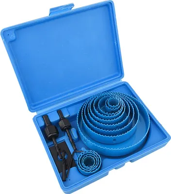 Produktbild von 17-teiliges Lochsägen-Set aus Bimetall Kohlenstoffstahl, 19–127 mm, Lochsägen-Set für Holz, Gipskarton und Trockenbau