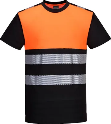 Produktbild von T-Shirt Pw3 Hochsichtbarkeit Klasse 1 - Größe 5XL - Schwarz/Orange - Portwest