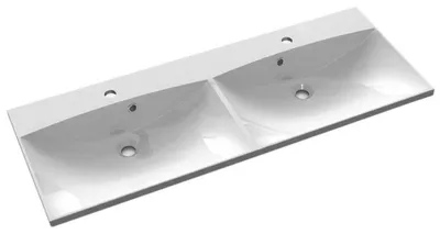 Immagine prodotto di Sapho Maria - Lavabo doppio 1200x460 mm, con sfioratore, fori per rubinetteria, bianco MA120