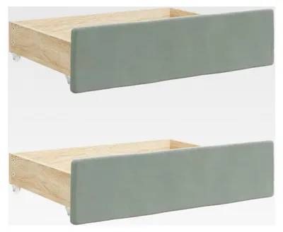Produktbild von Bettschubladen 2 Stück, Bettkasten mit Rollen, Schubkasten für Bett, Unterbettschublade, Hellgrau