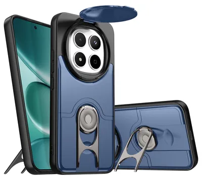 Obrázek produktu pro Pouzdro pro Xiaomi Redmi Note 15 Pro 5G, Posuvným krytem fotoaparátu a kroužkovým stojánkem, nárazuvzdorné ochranné pouzdro Modrá