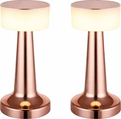 Produktbild von 2er Set LED Tischleuchte, dimmbar, USB, kupfer, H 21,5 cm