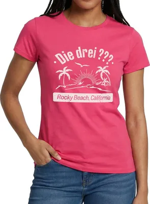 Produktbild von Spreadshirt Die Drei Fragezeichen Rocky Beach Design Mit Palmen Frauen T-Shirt, XXL, Azalea