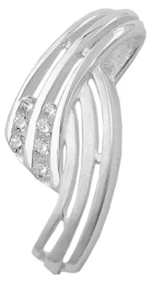 Immagine prodotto di Ciondolo a catena con strisce di zirconio, in argento sterling 925. Ciondolo in argento