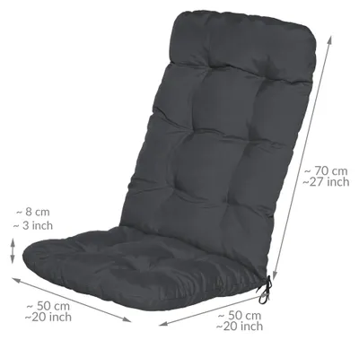 Produktbild von Beautissu 6er Set Hochlehner Auflagen Flair HL, 120x50x8cm, Graphitgrau